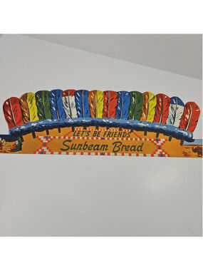1949 SUNBEAM BREAD Advertising Feather Indian Native Headdress LET'S BE FRIENDS